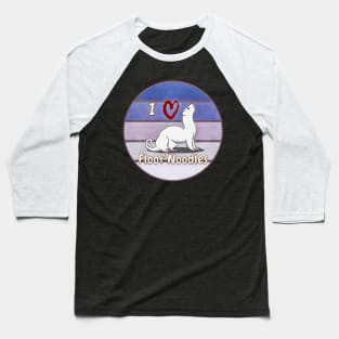I Love Floof Noodles Ferret Retro Sunset Design Baseball T-Shirt